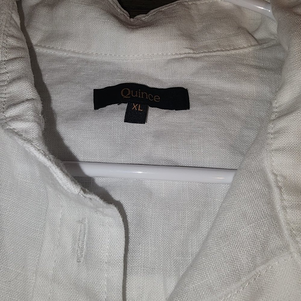 Quince 100% European Linen Long Sleeve Shirt NWT White XL - Picture 5 of 7